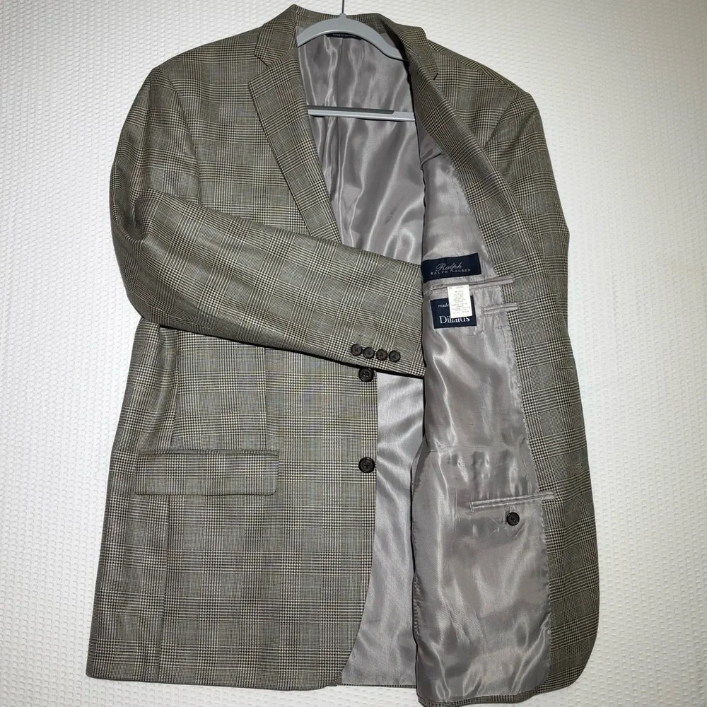 Ralph Lauren Glen Plaid & Windowpane mens 41L vintage suit coat silk/wool blazer